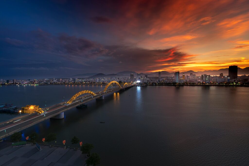 Da Nang, Vietnam city at the dawn