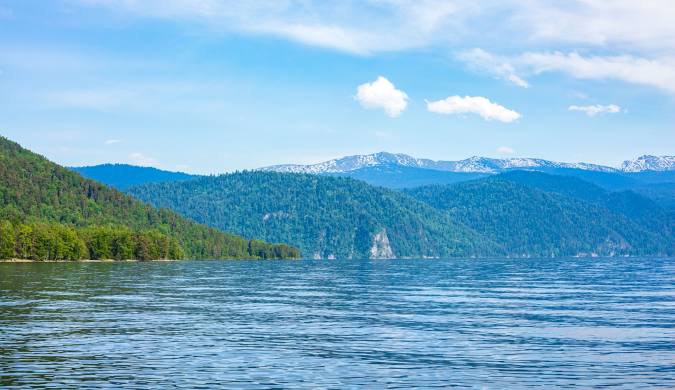 Lake Teletskoye, Altai Mountains, Russia, Tourist Destination.