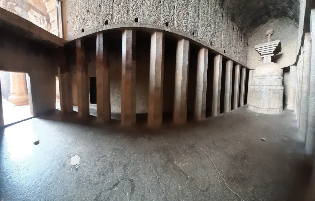 Pillars with Bell Capitals & Carvings, Bedse Caves
