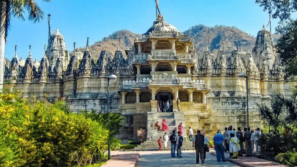 Marble carved interior of Dilwara Temples in Mount Abu
