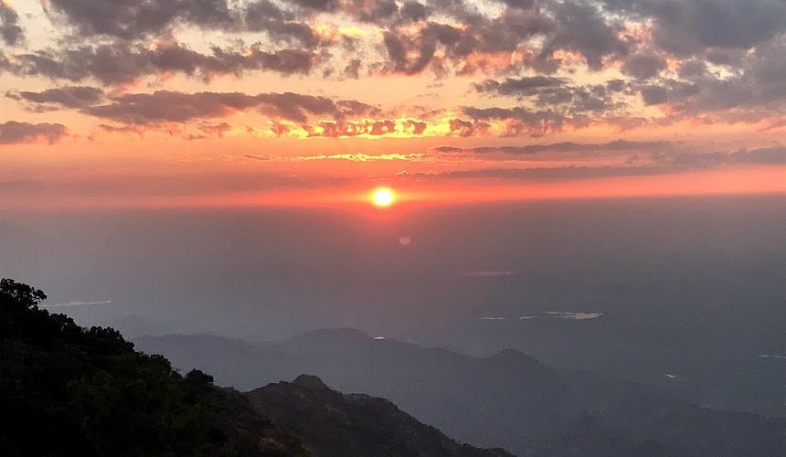watching sunset at Sunset Point, Mount Abu