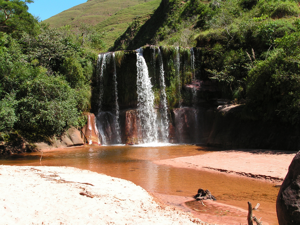 Las Cuevas waterfall near Samaipata, Bolivia — natural swimming spot