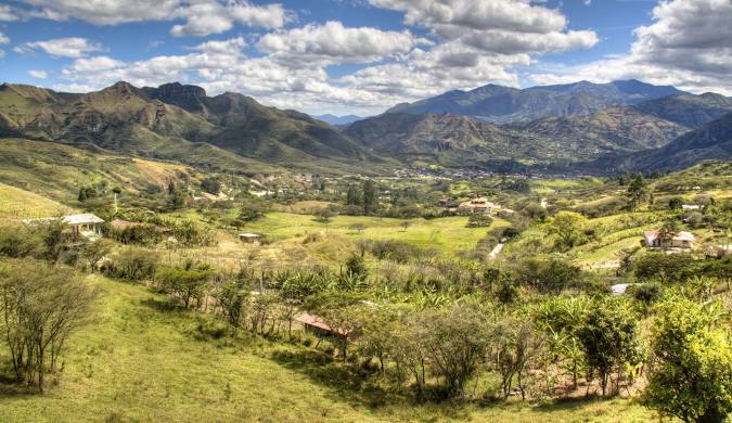 Ancient trail near Vilcabamba Ecuador through mountains