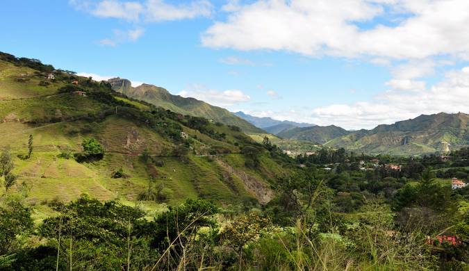 Ancient trail near Vilcabamba Ecuador through mountains