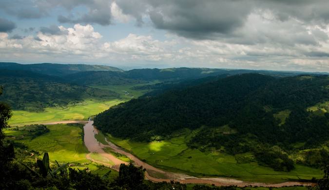 Meghalaya hills and valley scenic landscape, perfect travel destination overview