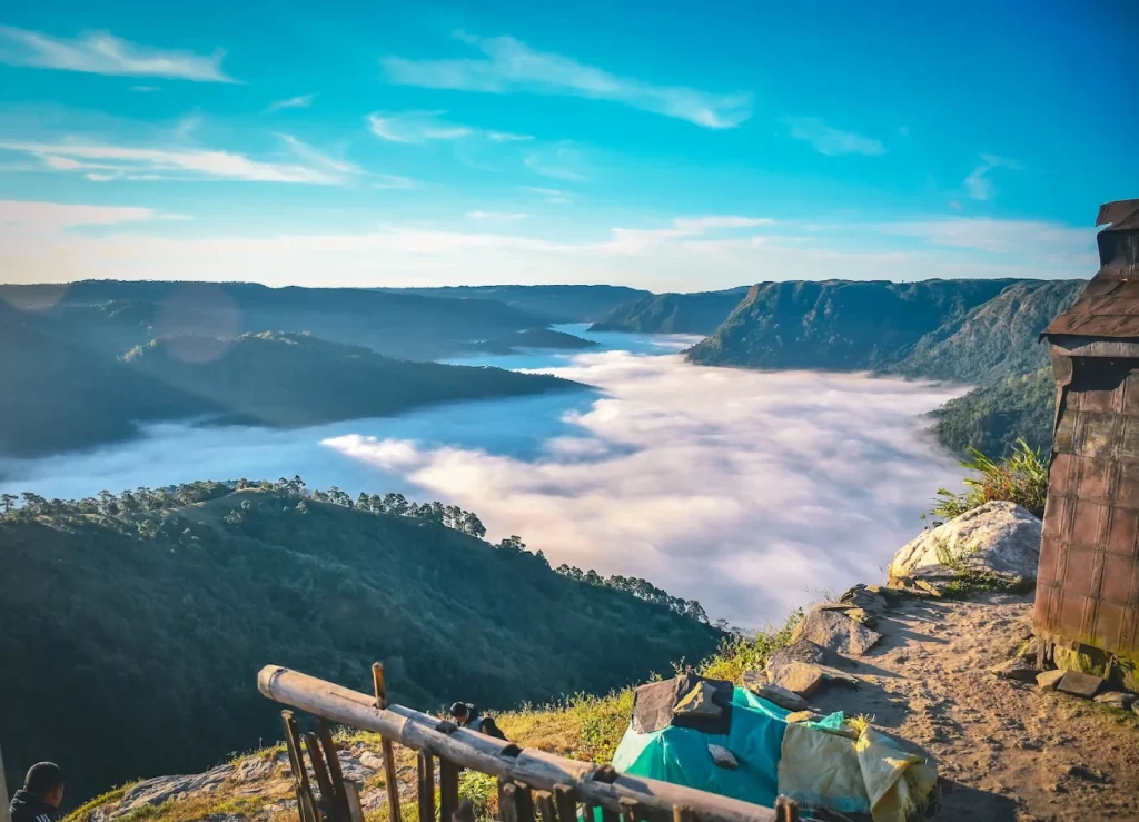 Meghalaya hills and valley scenic landscape, perfect travel destination overview