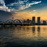 The bridge with city