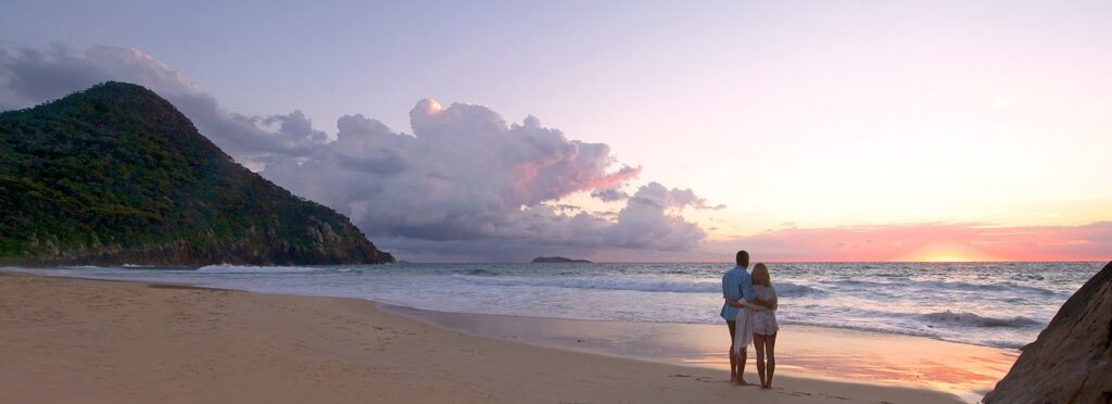 Zenith Beach sits at the foot of Tomaree Mountain