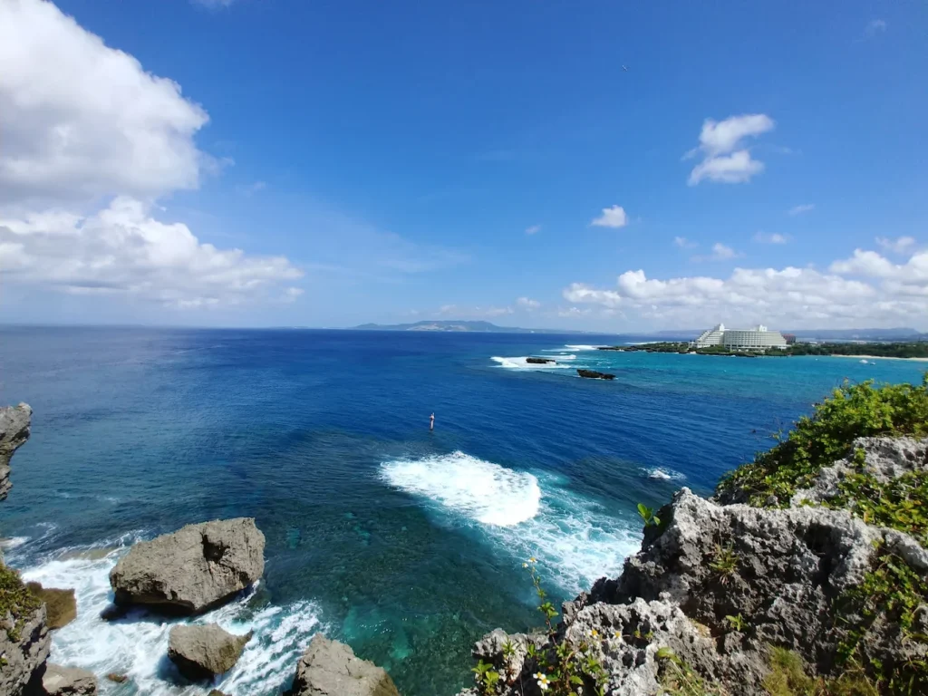 Cape Manzamo on the west coast offers some of the most photographed sea views on the island