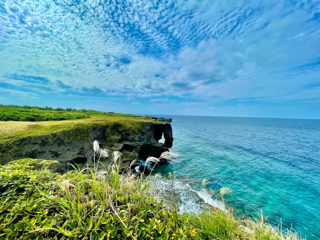 Cape Manzamo on the west coast offers some of the most photographed sea views on the island