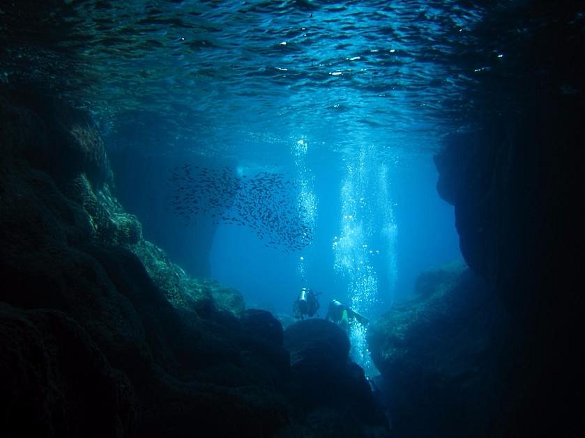 "Kerama Blue" — a term locals use for the otherworldly turquoise colour of the sea. Coral reefs are healthy and diverse.