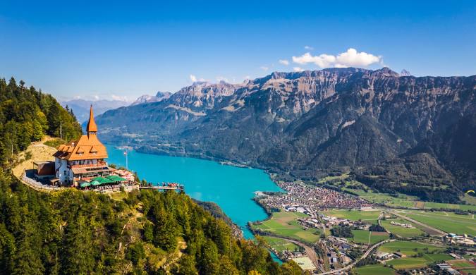 Interlaken sits between two pristine lakes
