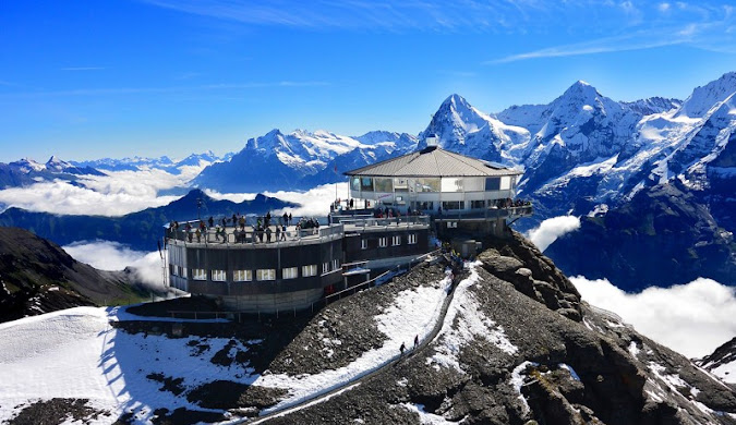 Jungfraujoch is the highest railway station in Europe. The views of the Aletsch Glacier from the Sphinx Observatory are genuinely breathtaking.