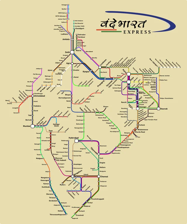 VANDE BHARAT TRAIN ROUTES